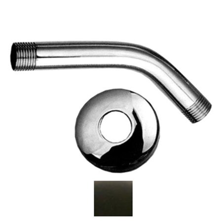 WHITEHAUS COLLECTION Whitehaus Collection  WHSA165-2-ORB 6 in. Showerhaus short solid brass shower arm with solid brass escutcheon- Oil Rubbed Bronze WHSA165-2-ORB